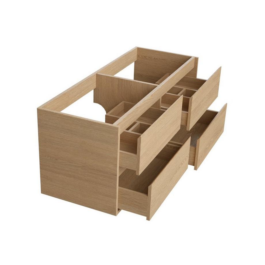 Vente-unique Waschbeckenunterschrank hängend mit Platte - 120 cm - Eichenholzfurnier - MILIPAM  