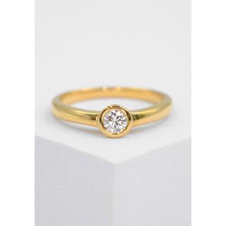 MUAU Schmuck  Solitaire Ring Diamant 0.20ct. Gelbgold 750 