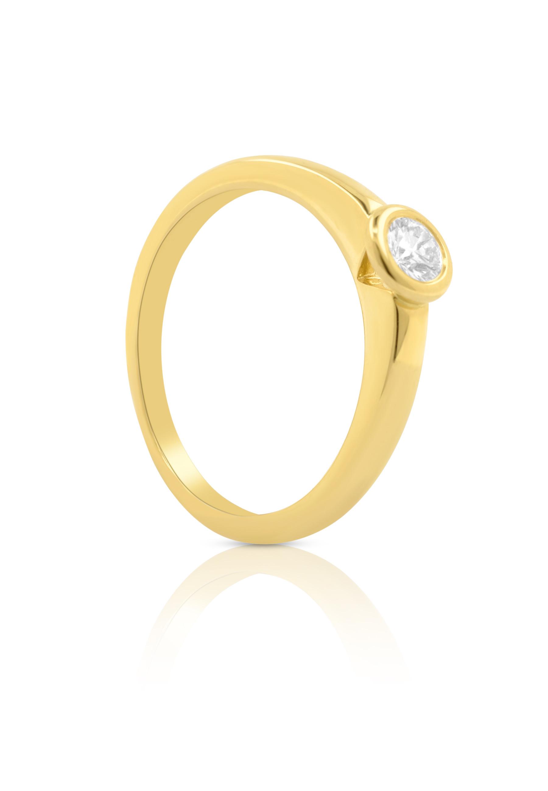 MUAU Schmuck  Solitaire Ring Diamant 0.20ct. Gelbgold 750 