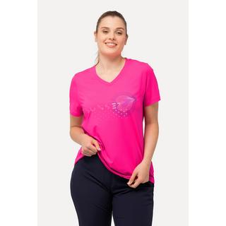 Ulla Popken  T-shirt de sport, séchage rapide, col V, manches courtes 