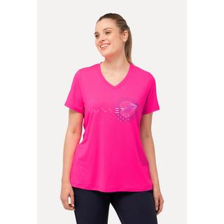 Ulla Popken  T-shirt de sport, séchage rapide, col V, manches courtes 