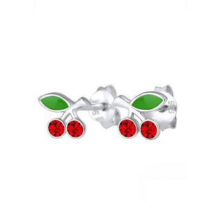 Elli  Boucles d'Oreilles Enfants Clous D'oreilles Cerises Avec Émail Et Cristaux 