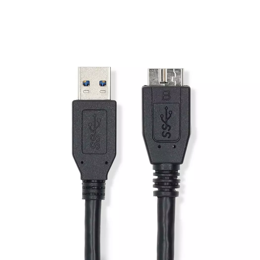 Nedis – USB-Kabel | USB 3.2 Gen 1 USB-A Stecker Micro-B 5 Gbps Vernickelt 0,50 m Rund PVC Schwarz Etikett, One Size