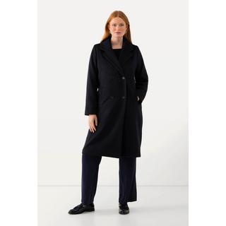 Ulla Popken Cappotto Misto Lana Doppiopetto Collo Revers  
