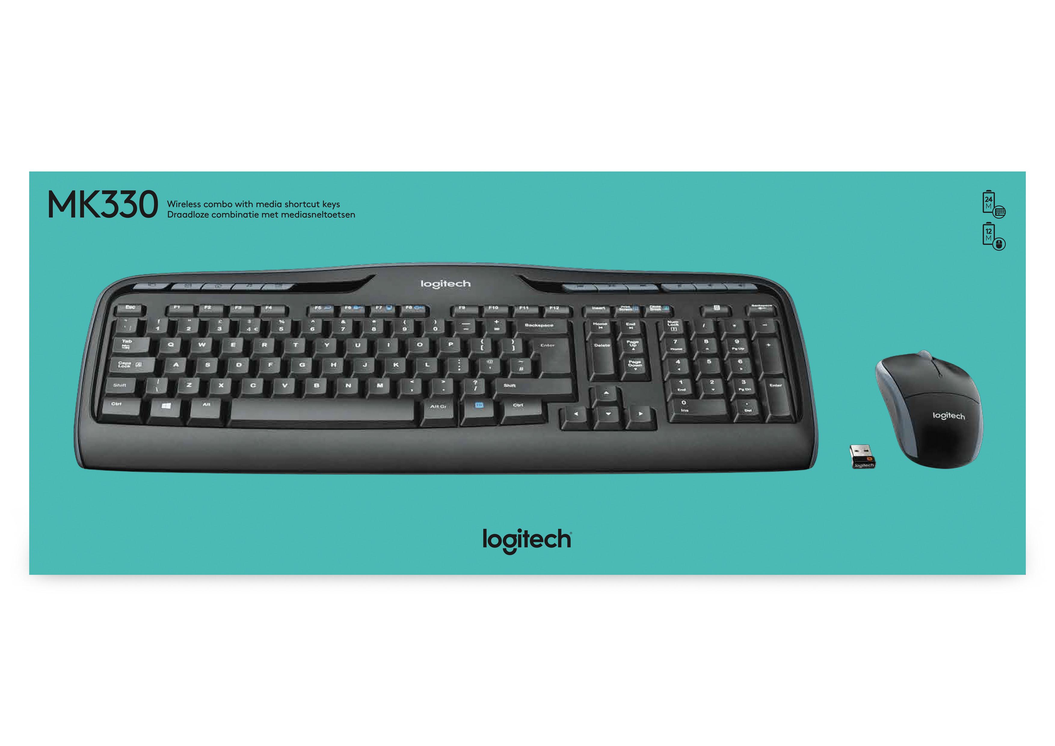 Logitech  Wireless Combo MK330 tastiera Mouse incluso Ufficio USB QWERTY US International Nero 