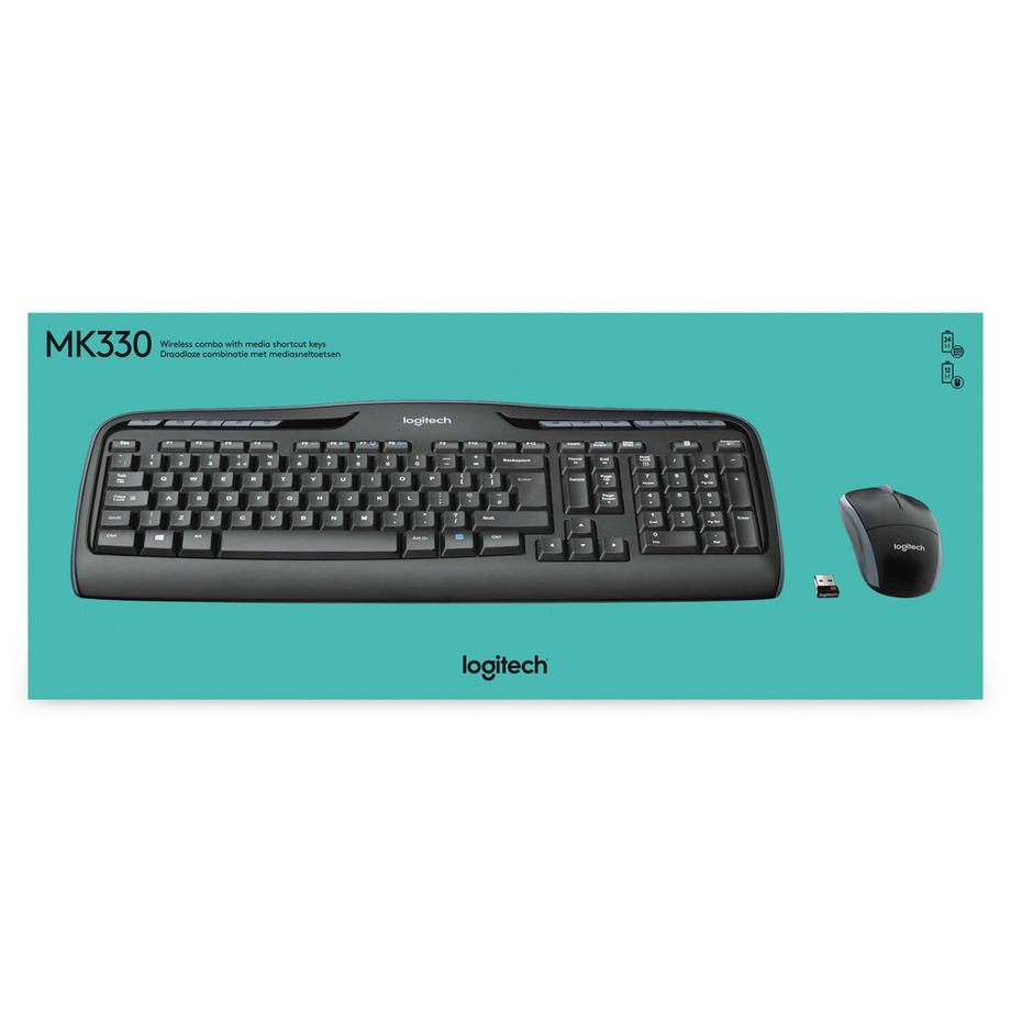 Logitech  Wireless Combo MK330 tastiera Mouse incluso Ufficio USB QWERTY US International Nero 