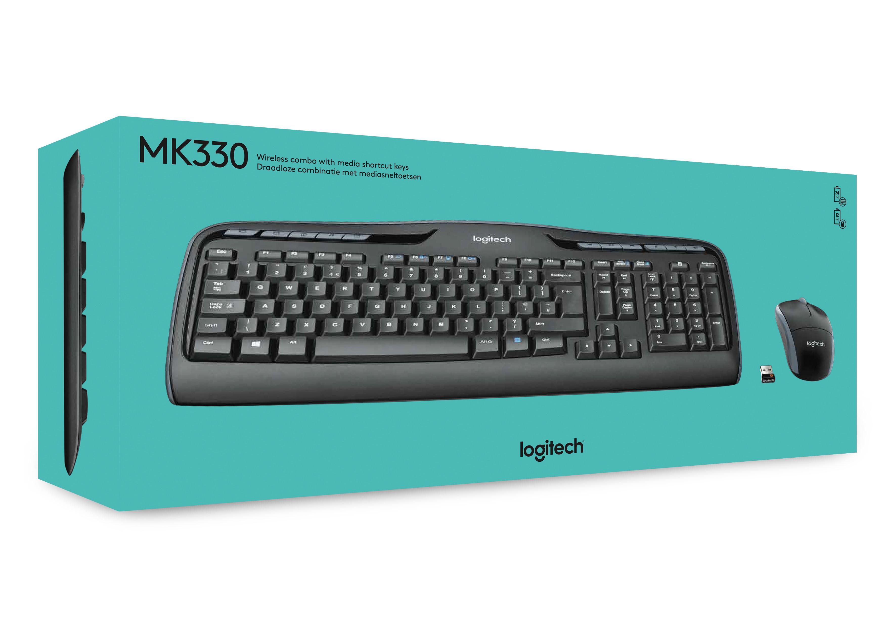 Logitech  Wireless Combo MK330 tastiera Mouse incluso Ufficio USB QWERTY US International Nero 