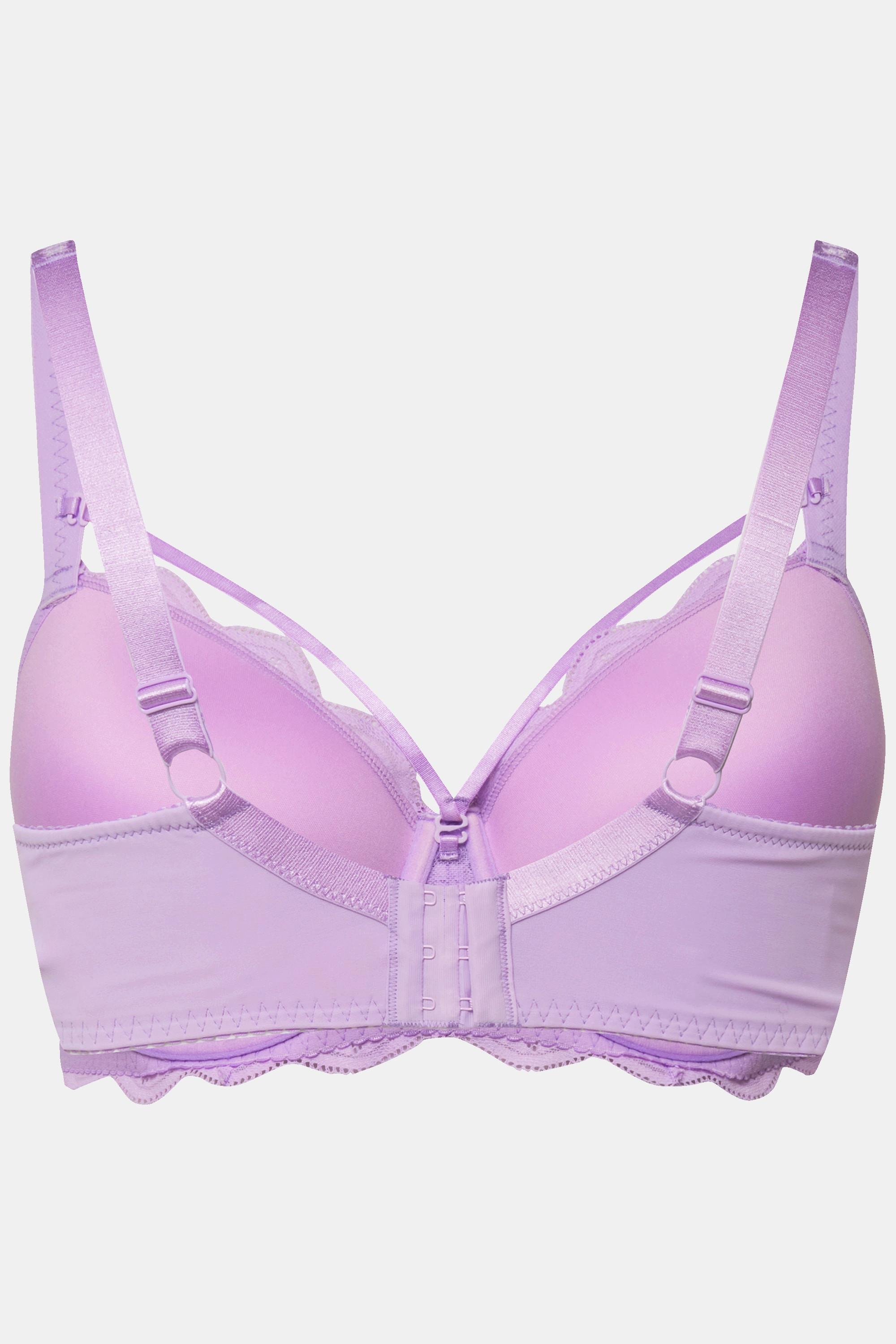 Ulla Popken  Soutien-gorge à armatures et bonnets souples, dentelle et rubans fantaisie - bonnet C-F 