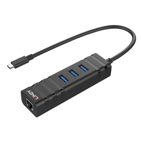 LINDY  43249 hub di interfaccia USB 3.2 Gen 1 (3.1 Gen 1) Type-C 5000 Mbit/s Nero 