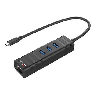 LINDY  43249 hub di interfaccia USB 3.2 Gen 1 (3.1 Gen 1) Type-C 5000 Mbit/s Nero 