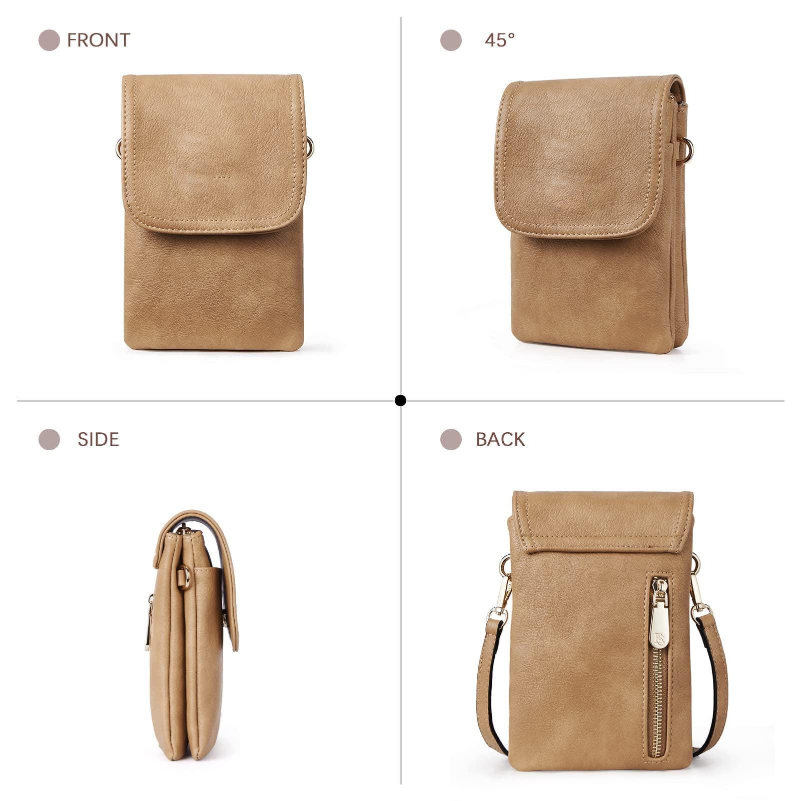 Only-bags.store Leder Handy Umhängetasche mit Geldbörse  