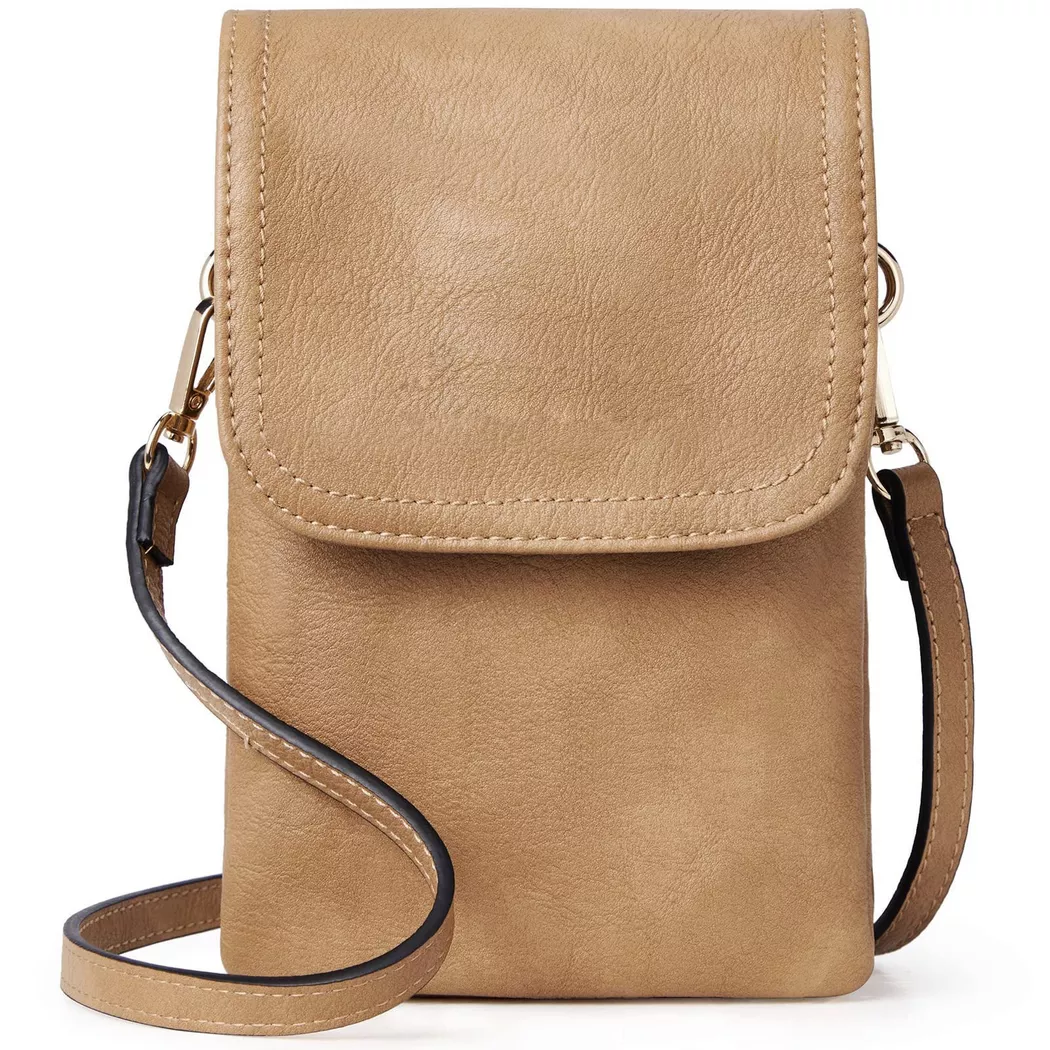 Only-bags.store - Handy Umhängetasche Leder, Umhängetasche, Handytasche mit Geldbörse zum Umhängen, für Herren, Beige