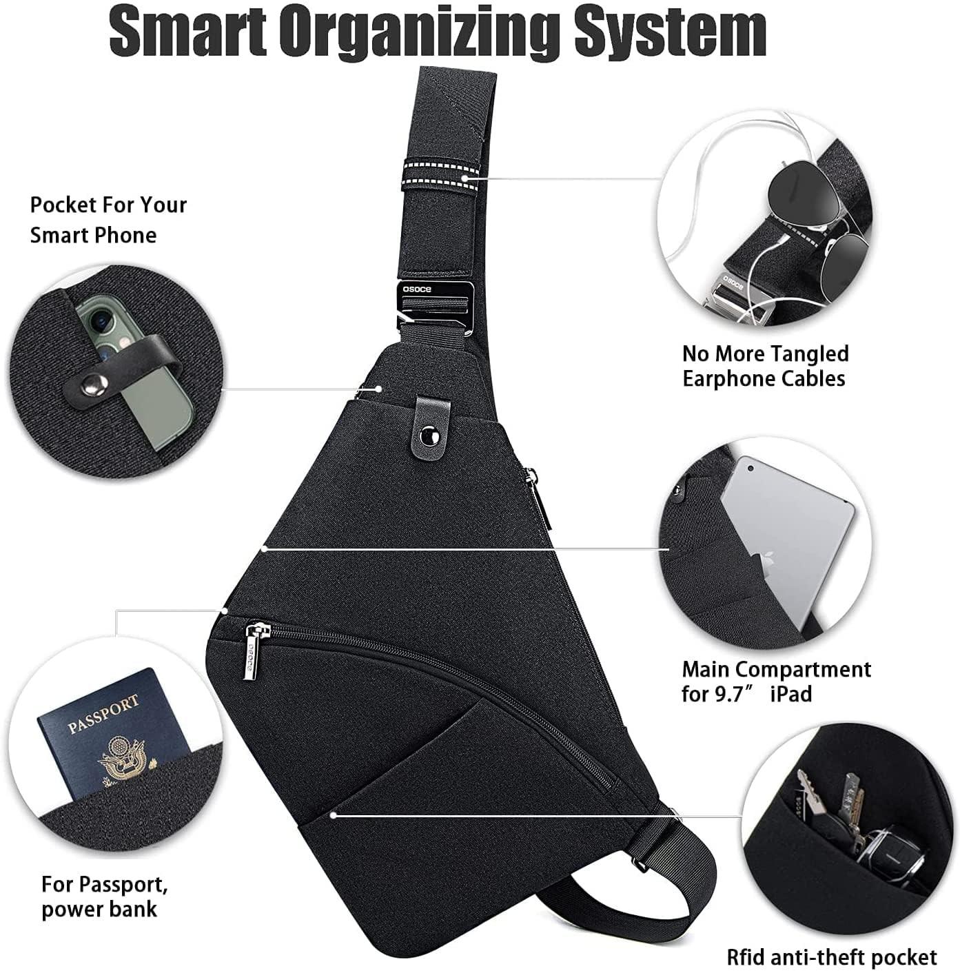 Only-bags.store Wasserdichte Mini-Umhängetasche Mehrere Taschen Anti-Diebstahl  