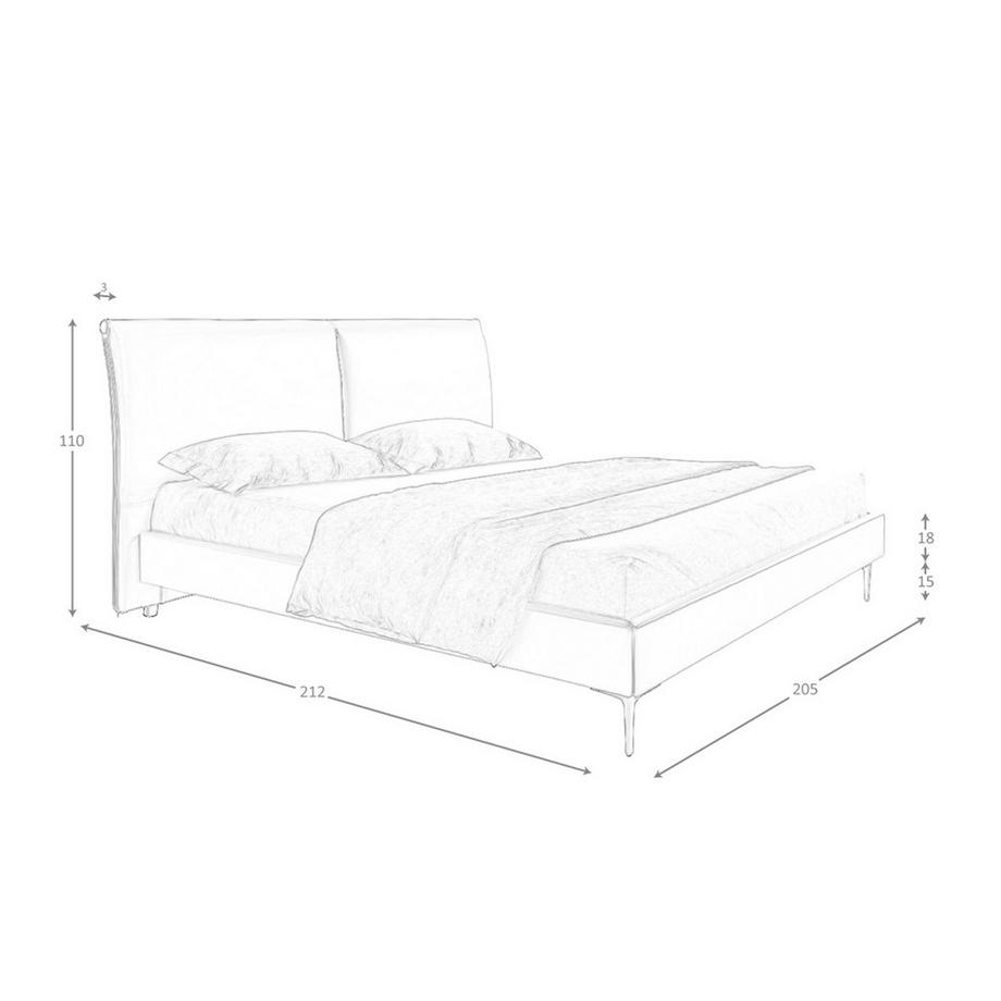 ANGEL CERDA Lit en similicuir marron  