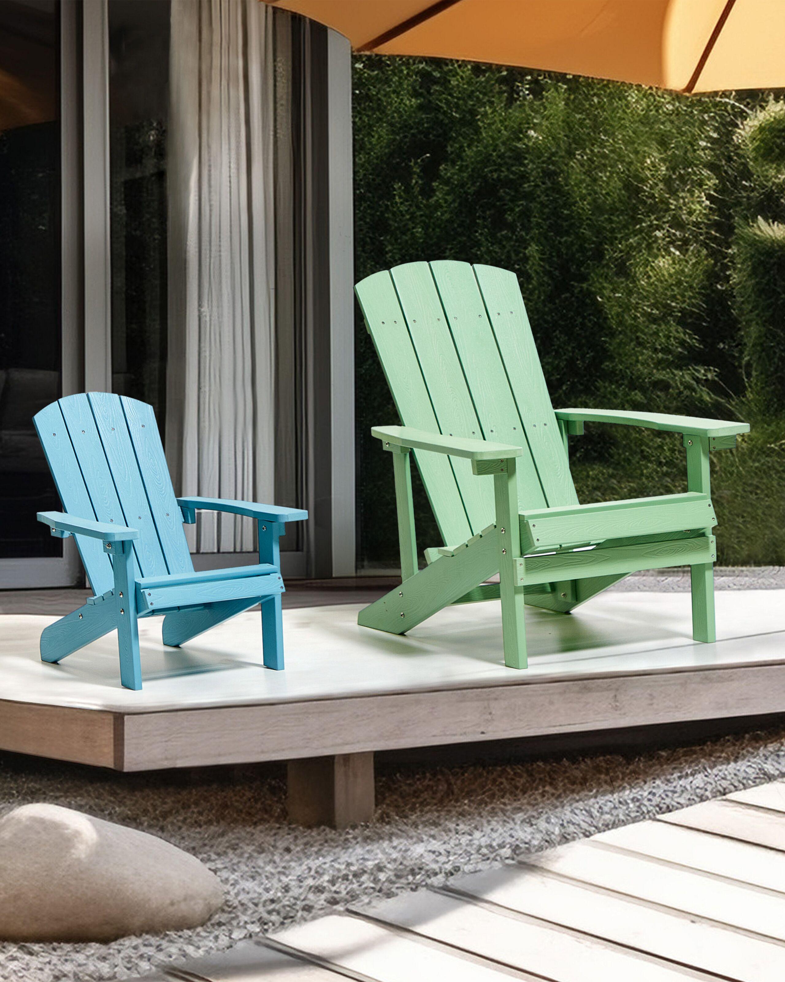 Beliani Chaise de jardin en Bois synthétique Rétro ADIRONDACK  