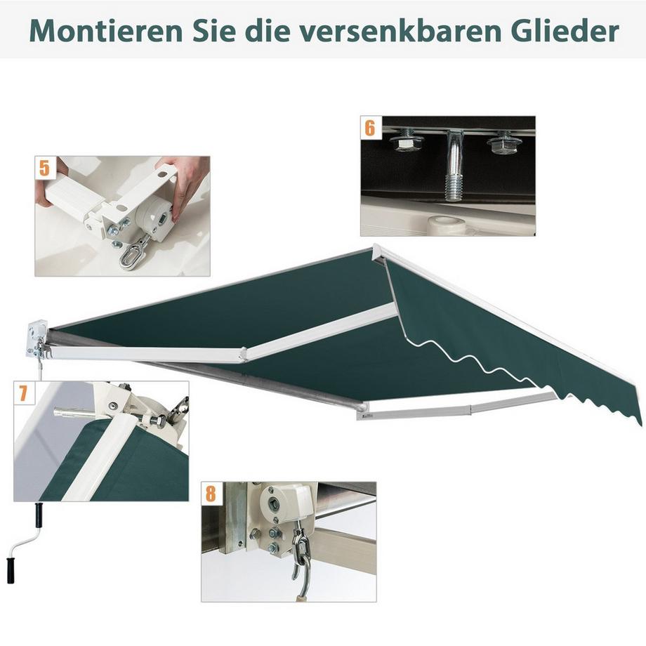 Northix Einziehbare Markise mit Kurbel  