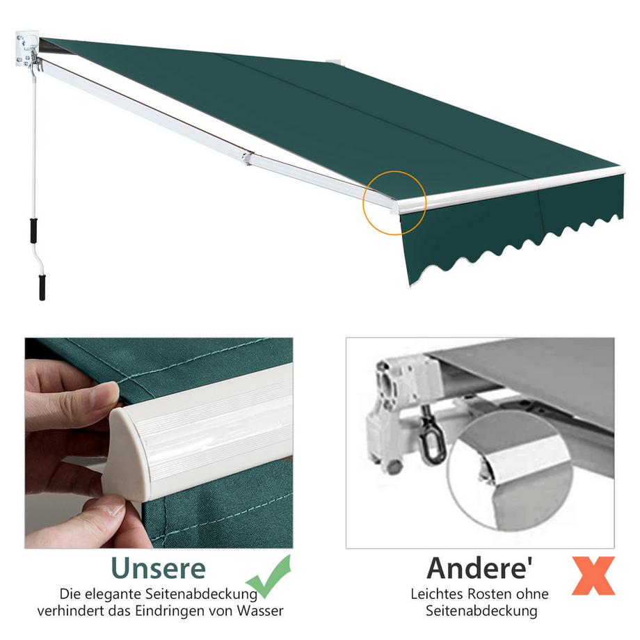 Northix Einziehbare Markise mit Kurbel  