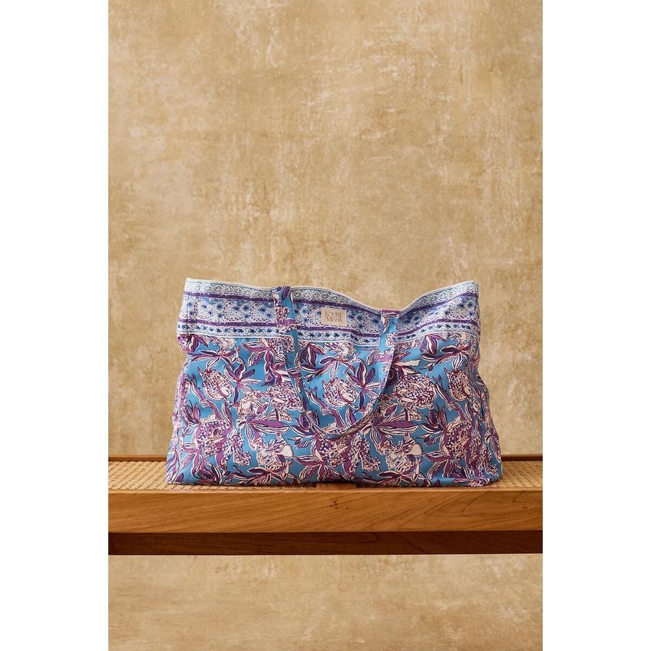 Grosse Tote-Bag BEVERLY mit Blumenmuster