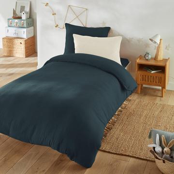 Housse de couette enfant unie gaze de coton
