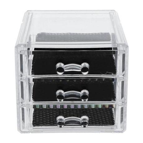 Northio  Boîte à bijoux transparente avec 3 tiroirs 