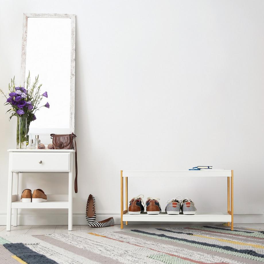 B2X Étagère à chaussures blanche nature  