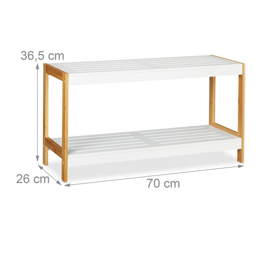 B2X Étagère à chaussures blanche nature  