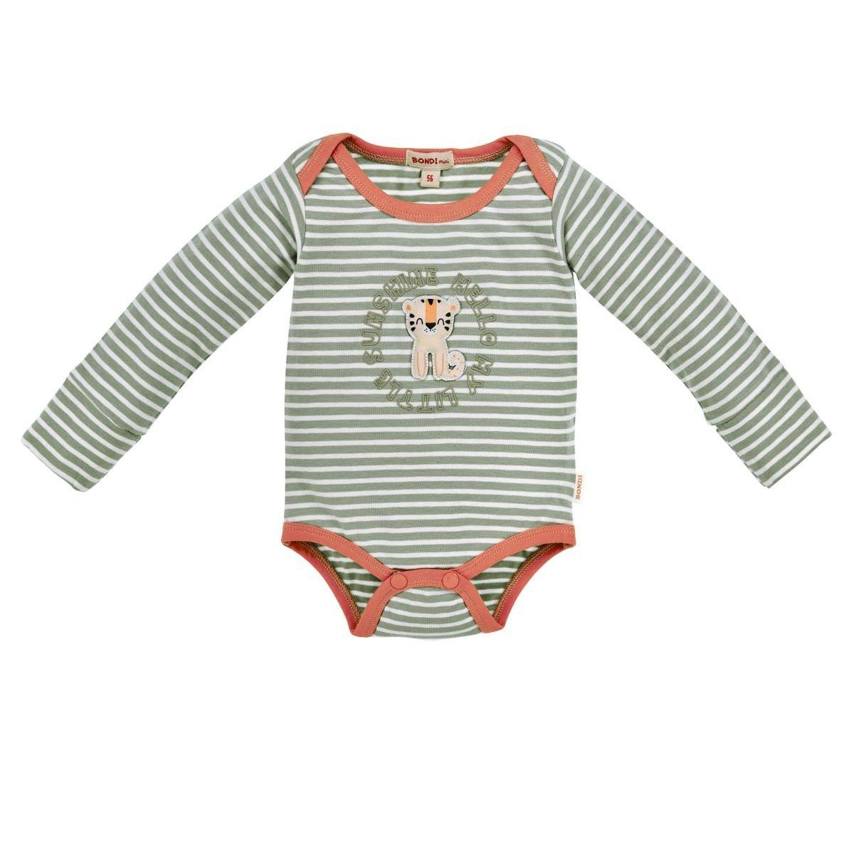 Image of Baby Body Langarm Tiger Unisex Grün 56