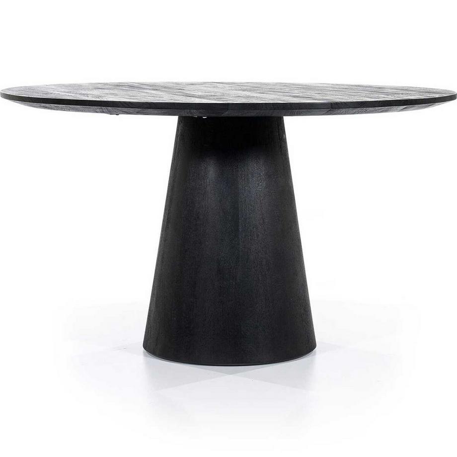 mutoni Table de salle à manger Aron ronde noire 130x130  