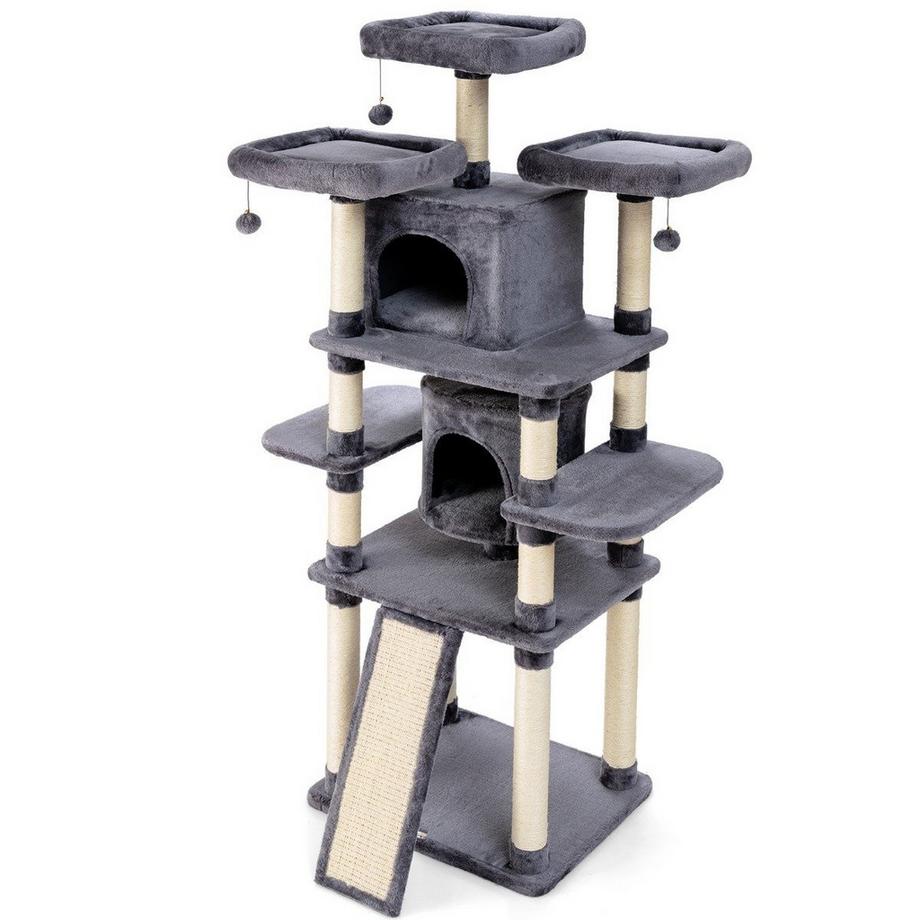 Northix  Arbre à chat de 170 cm, arbre à grimper, arbre à chat, arbre à chat, meubles à gratter, poteaux à chat, grotte avec balles de jeu 