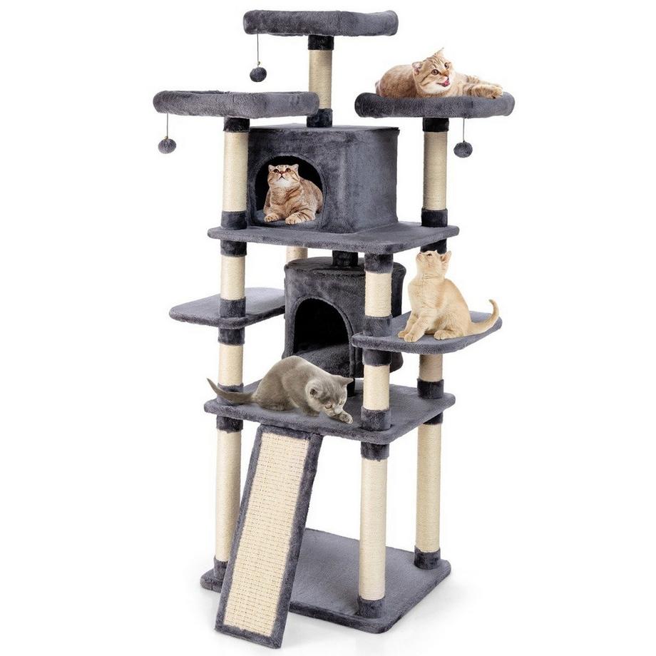 Northix  Arbre à chat de 170 cm, arbre à grimper, arbre à chat, arbre à chat, meubles à gratter, poteaux à chat, grotte avec balles de jeu 