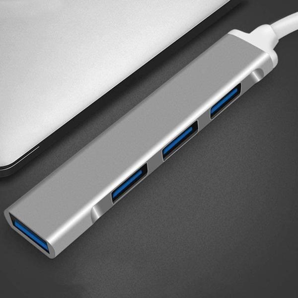 eStore  Hub USB 3.0 avec 4 ports - Argent 