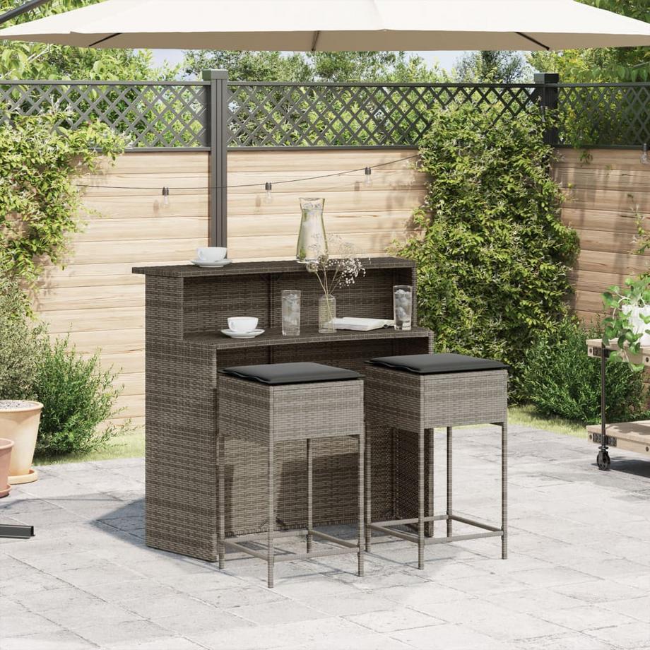 VidaXL set bar da giardino Polirattan  