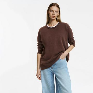 Pull cachemire col rond fine maille volume ample