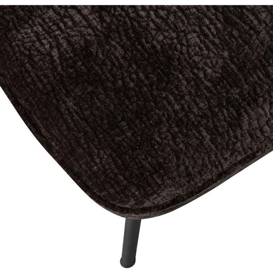 mutoni Chaise de salle à manger Vogue 3D-Chenille brun foncé  