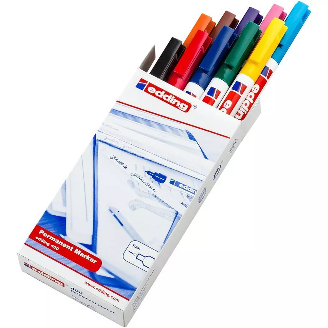 edding 40010 Box Permanent Marker Assorted 4-400999