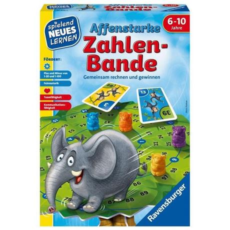 Ravensburger  Ravensburger 24973 - Affenstarke Zahlen-Bande - Spielen und Lernen für Kinder, Spiel für Kinder von 6-10 Jahren, Spielend Neues Lernen für 1-6 Spieler 