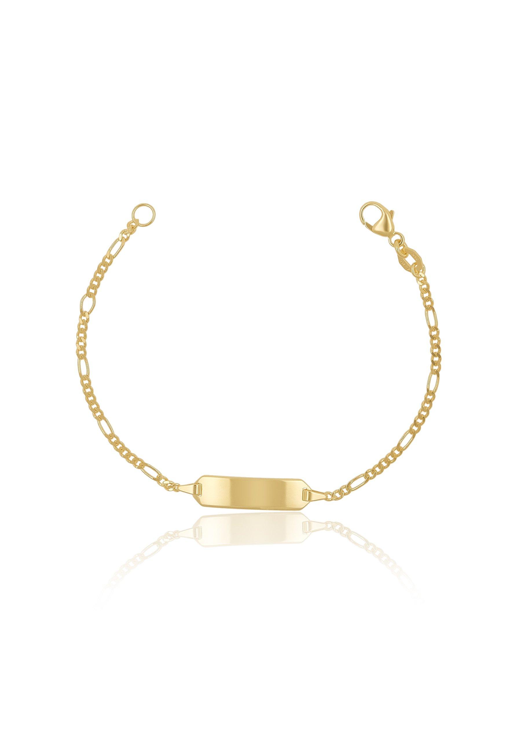 MUAU Schmuck  ID-Bracelet Figaro Gelbgold 750, 1.8mm, 14cm 