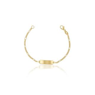 MUAU Schmuck  ID-Bracelet Figaro Gelbgold 750, 1.8mm, 14cm 