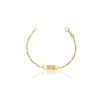 ID-Bracelet figaro or jaune 750, 1,8mm, 14cm