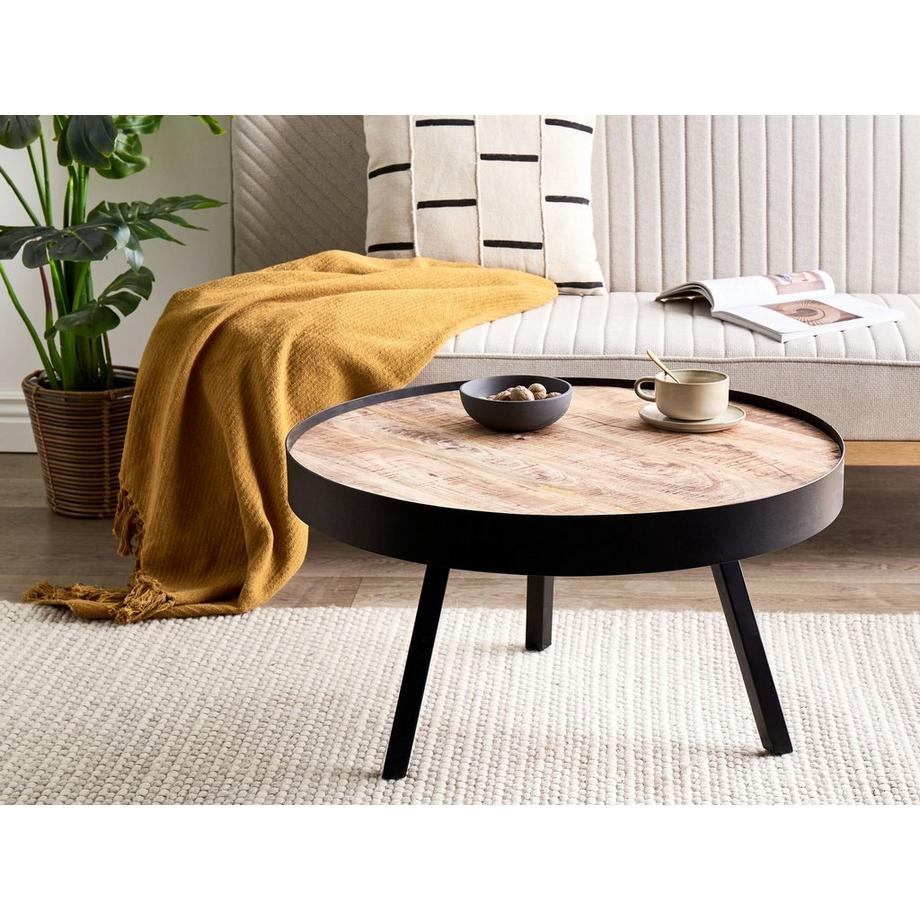Beliani Couchtisch aus Mango Holz Industriell WAKITA  