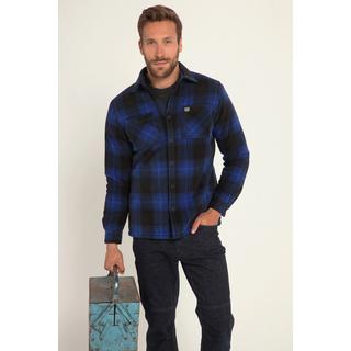 JP1880  Overshirt da lavoro in pile a quadri con fodera di teddy e maniche lunghe 