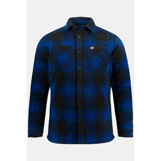 JP1880  Overshirt da lavoro in pile a quadri con fodera di teddy e maniche lunghe 