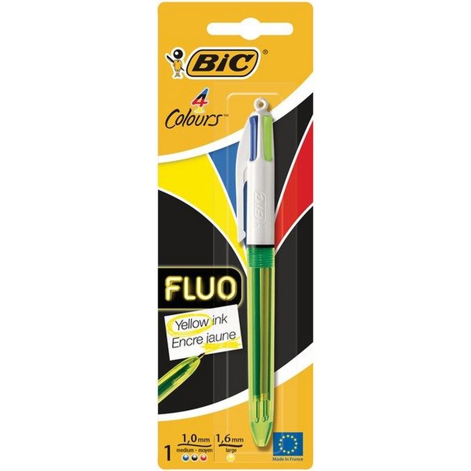 BIC Kugelschreiber Fluo 4 Colours Blister