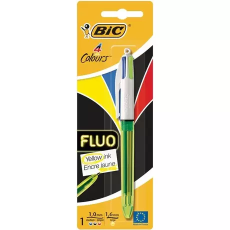 BiC BIC Kugelschreiber Fluo 4 Colours Blister  Vert