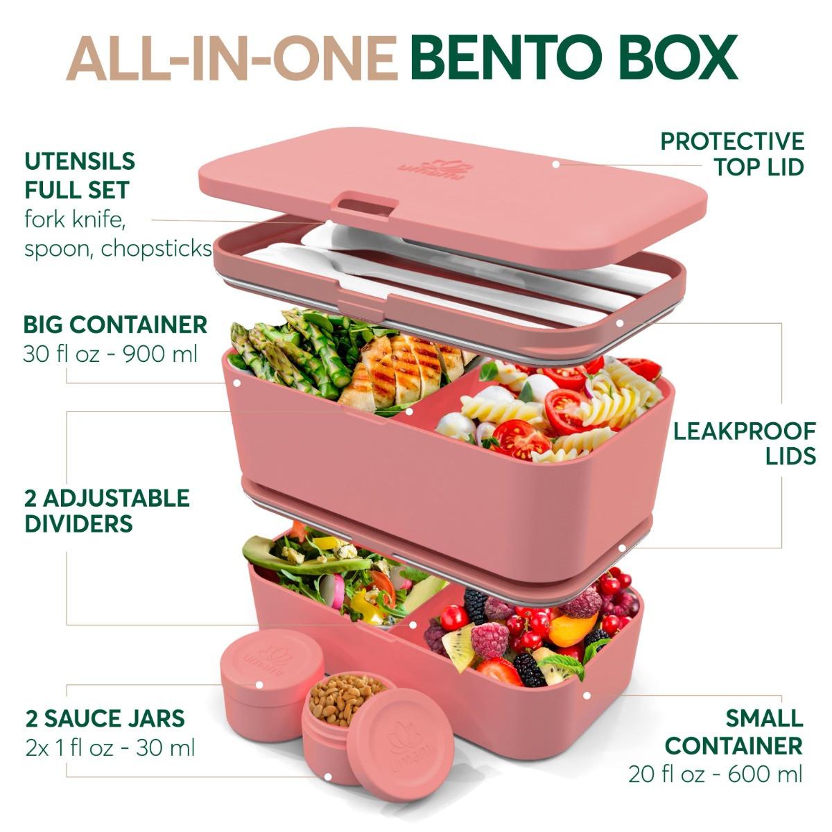 Umami Bento Box Nestable L Coral Pink  
