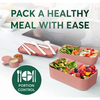 Umami Bento Box Nestable L Coral Pink  