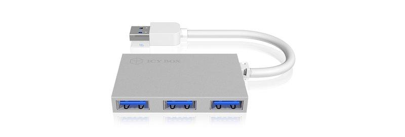 ICY Box  ICY BOX IB-Hub1402 USB 3.2 Gen 1 (3.1 Gen 1) Type-A 5000 Mbit/s Silber 