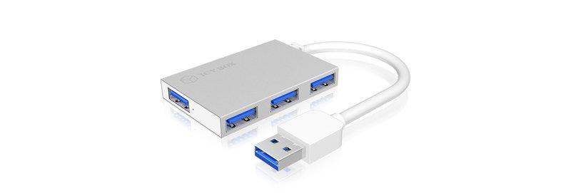 ICY Box  ICY BOX IB-Hub1402 USB 3.2 Gen 1 (3.1 Gen 1) Type-A 5000 Mbit/s Silber 