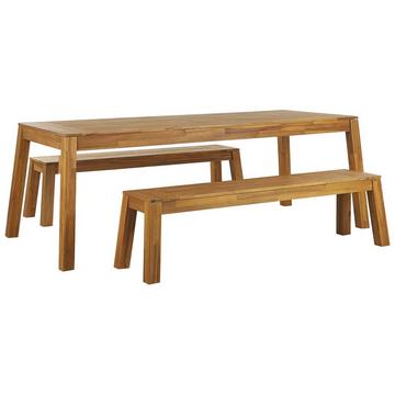 Table avec banc en Acacia Traditionnel LIVORNO