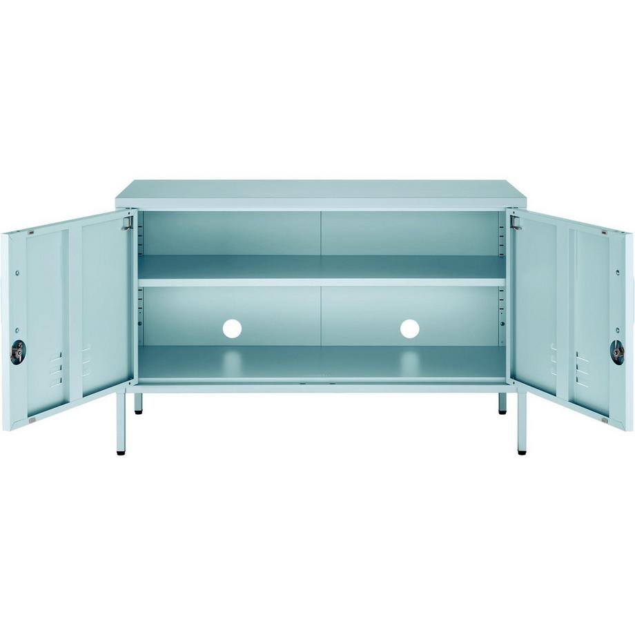 Tectake Sideboard Baker 2 Türen mit Magnetverschluss, einzeln abschließbar verstellbarer Zwischenboden  